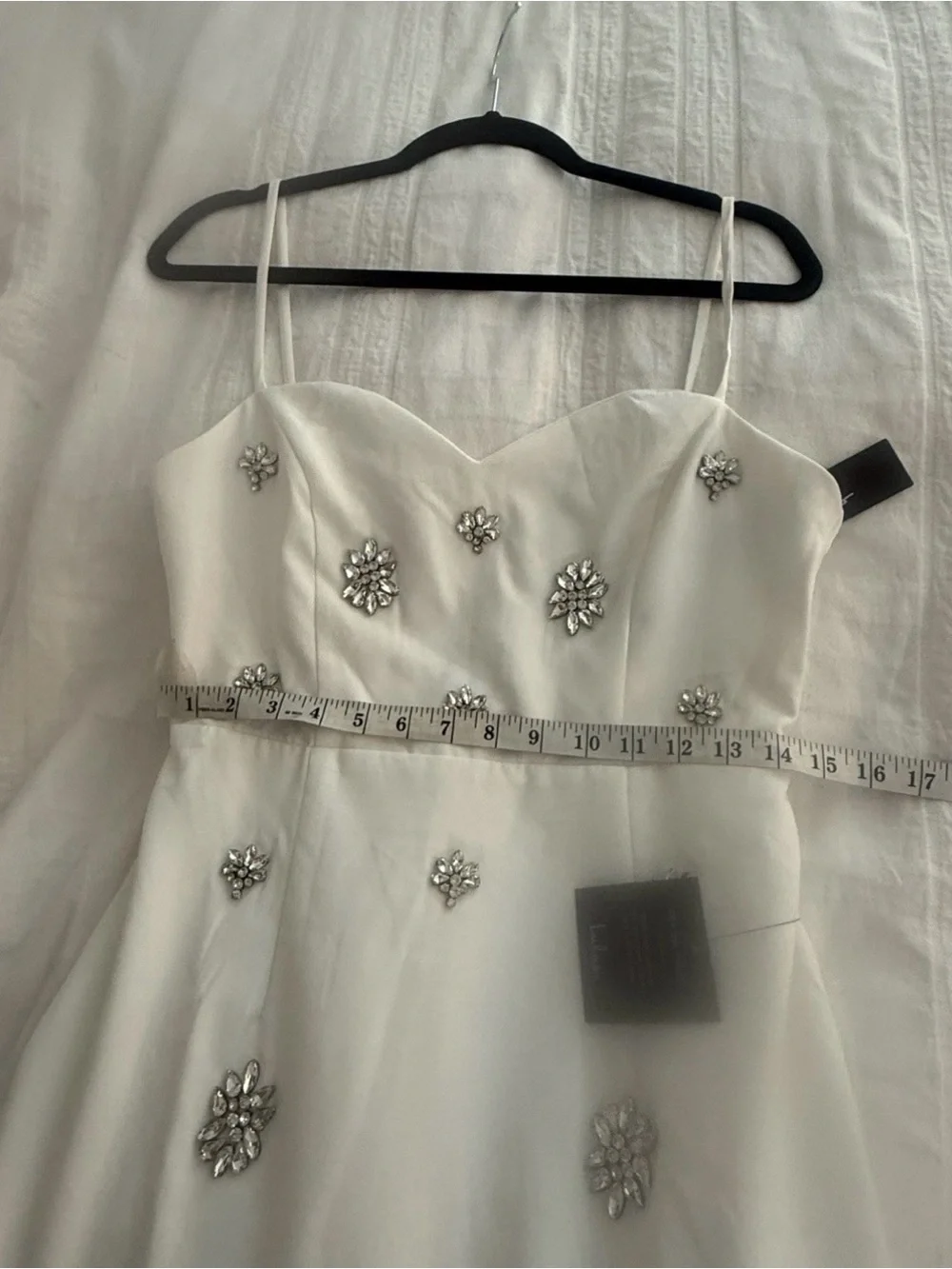 NWT Lulus Completely Regal White Rhinestone Sleeveless Column Maxi Dress medium - Picture 13 of 14